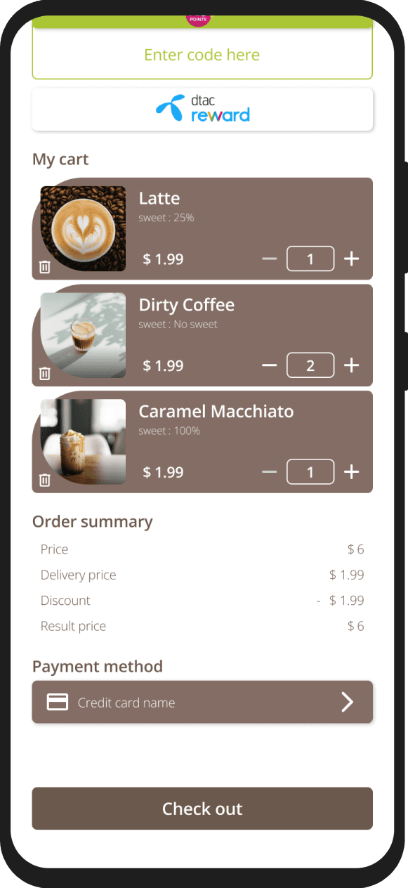 Coffee-shop app screen 6