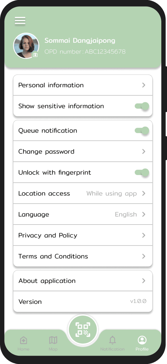 Hospital app screen 3